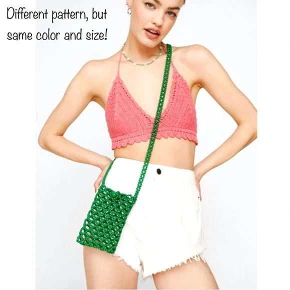 🆕New Nasty Gal Green Beaded Crossbody Bag - Picture 4 of 5
